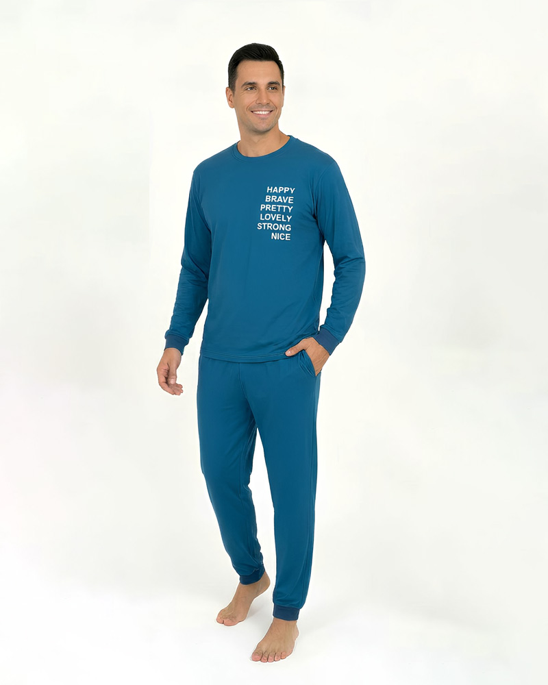 muske pidzame arilje pamucne plava dezen dostupne velicine S, M, L, XL, XXL, XXXL, XXXXL